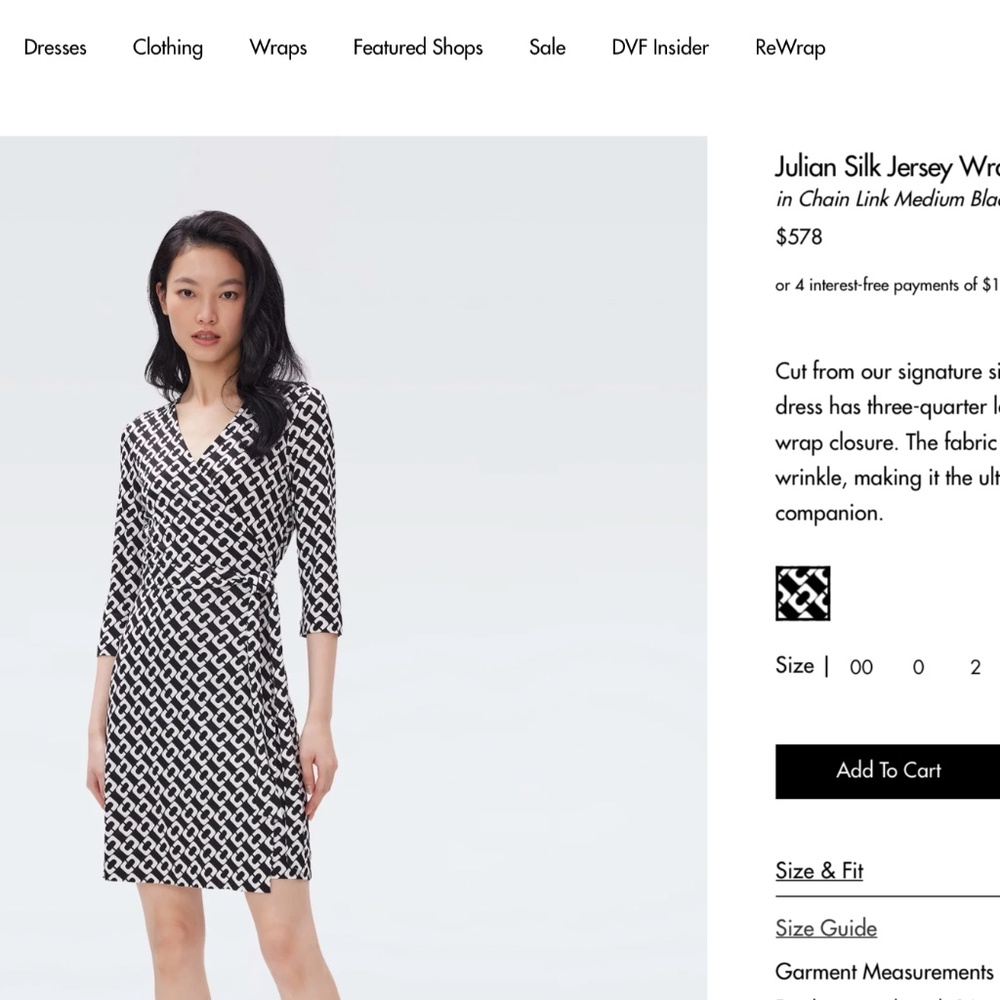 Diane Von Furstenburg silk wrap dress